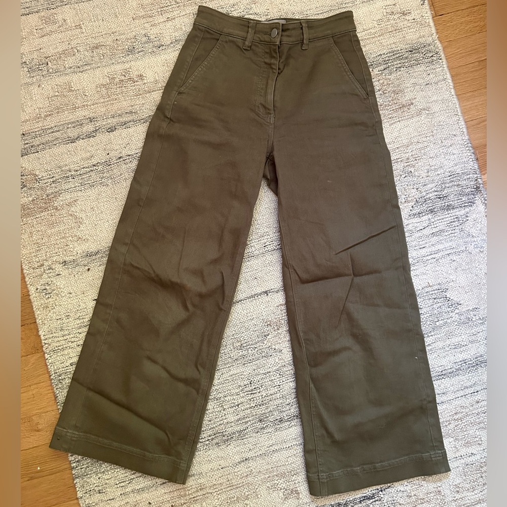 Everlane Army Green Wide Leg Pant